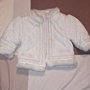 Kids Quilted Jacket with Faux Fur Trim 100% cotton
